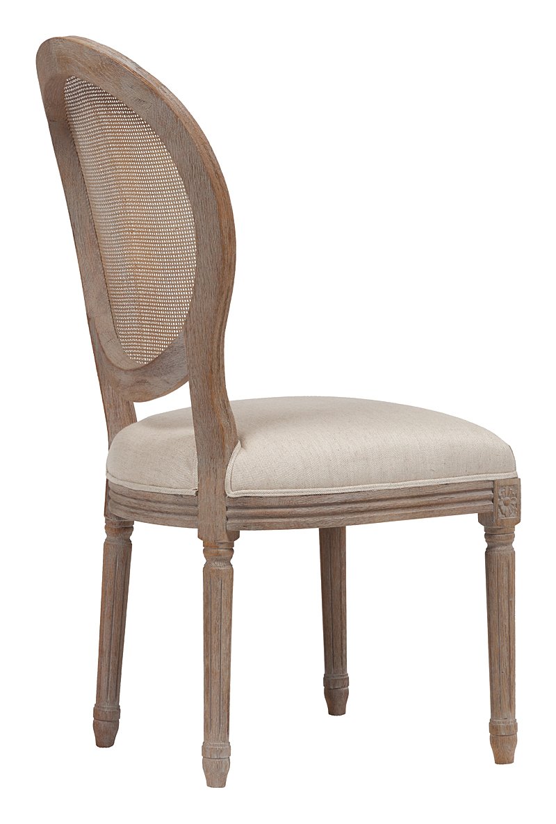 Стул Vintage French Round Cane Back Кремовый Лен Стул Vintage French Round Cane Back Кремовый Лен