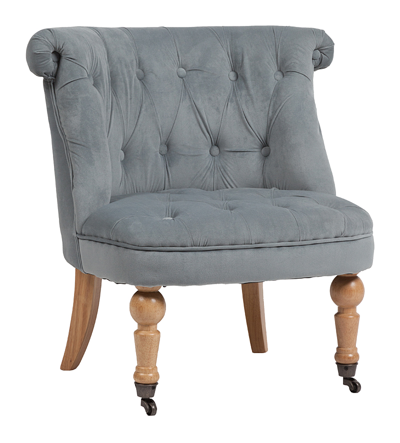 Кресло Amelie French Country Chair Серо-синий Вельвет Кресло Amelie French Country Chair Серо-синий Вельвет