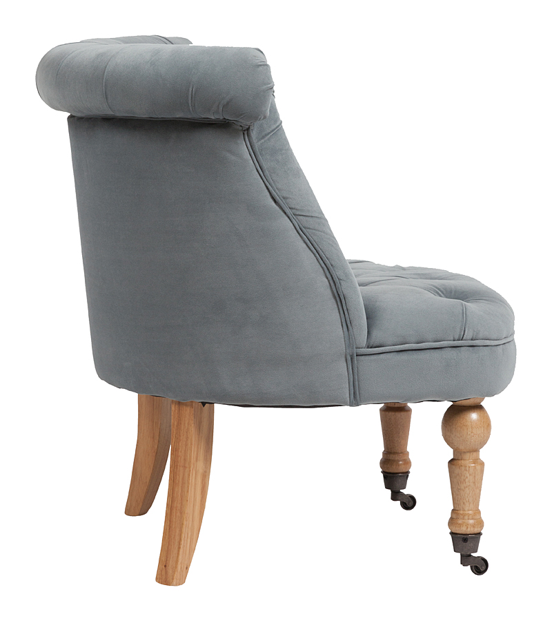 Кресло Amelie French Country Chair Серо-синий Вельвет Кресло Amelie French Country Chair Серо-синий Вельвет