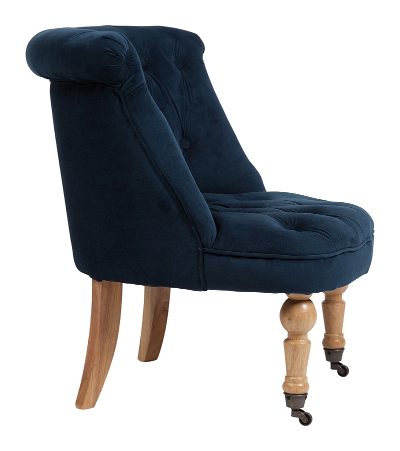 Кресло Amelie French Country Chair Синий Вельвет Кресло Amelie French Country Chair Синий Вельвет