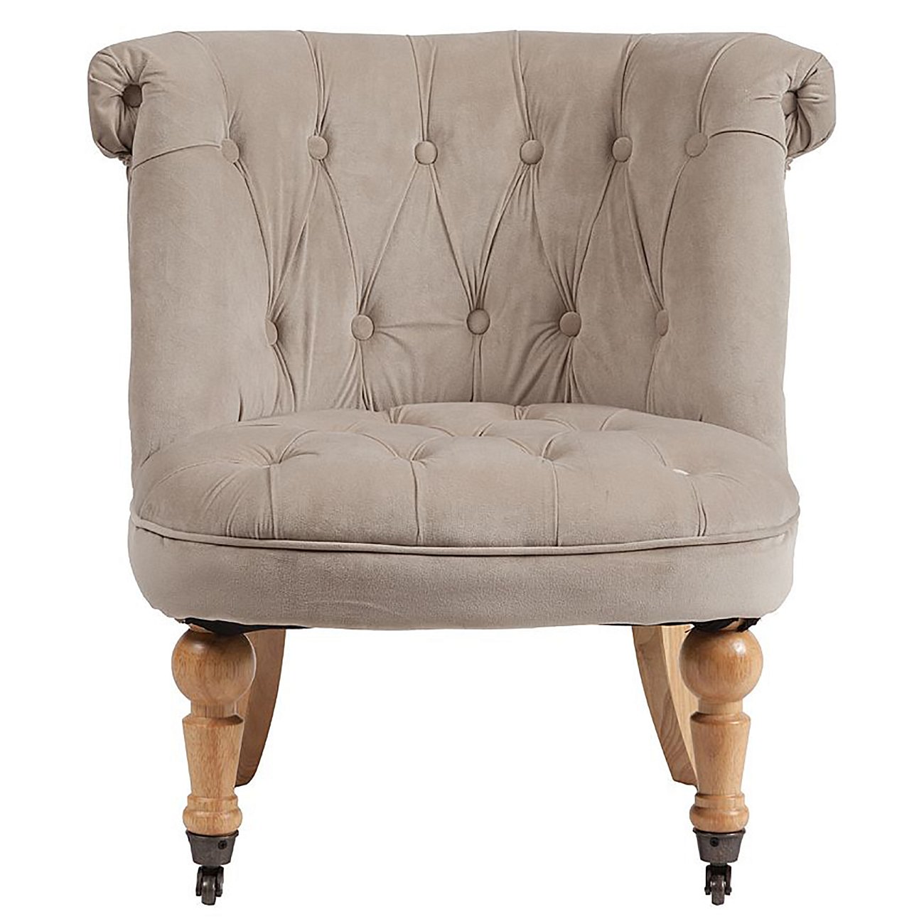 Кресло Amelie French Country Chair Серо-бежевый Вельвет Кресло Amelie French Country Chair Серо-бежевый Вельвет