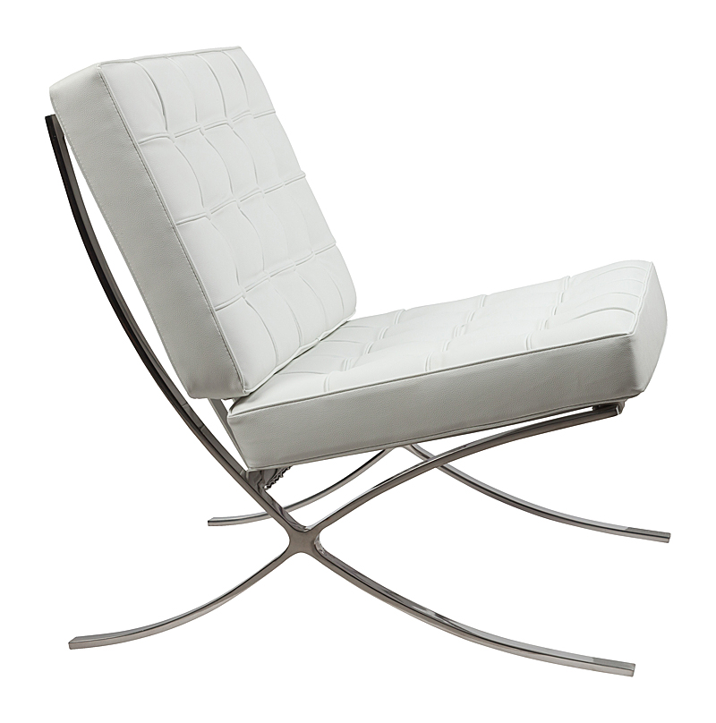 Кресло Barcelona Chair Белая Экокожа Кресло Barcelona Chair Белая Экокожа