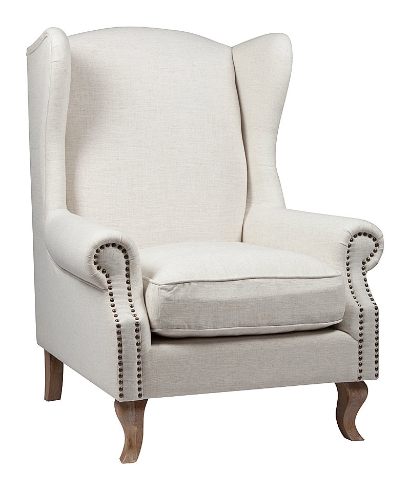 Кресло Collins Wingback Chair Белый Лён Кресло Collins Wingback Chair Белый Лён