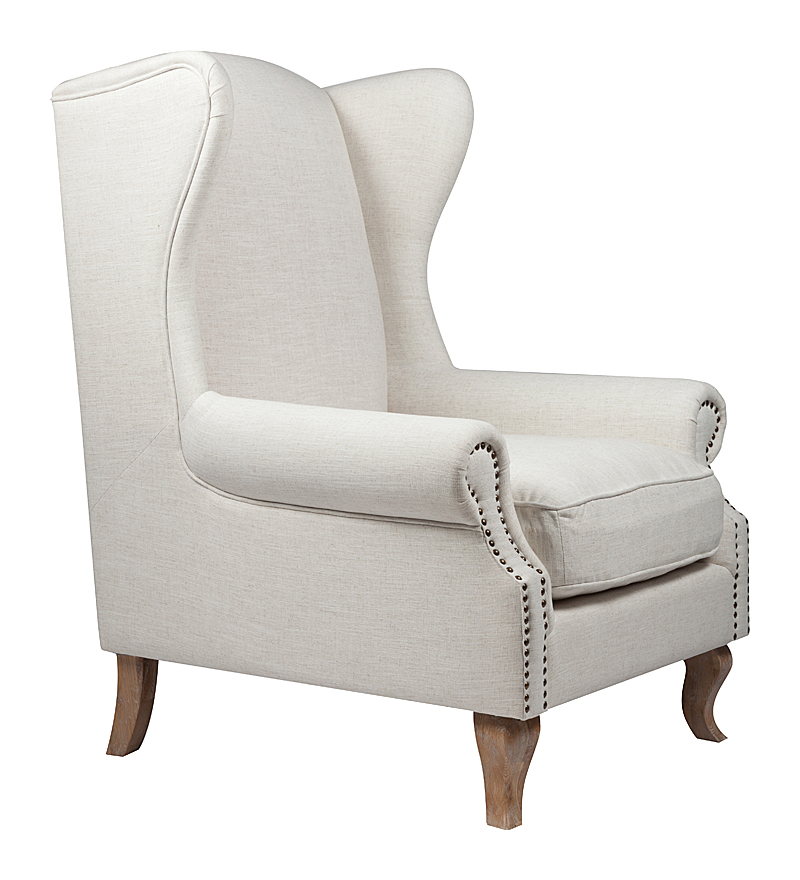 Кресло Collins Wingback Chair Белый Лён Кресло Collins Wingback Chair Белый Лён