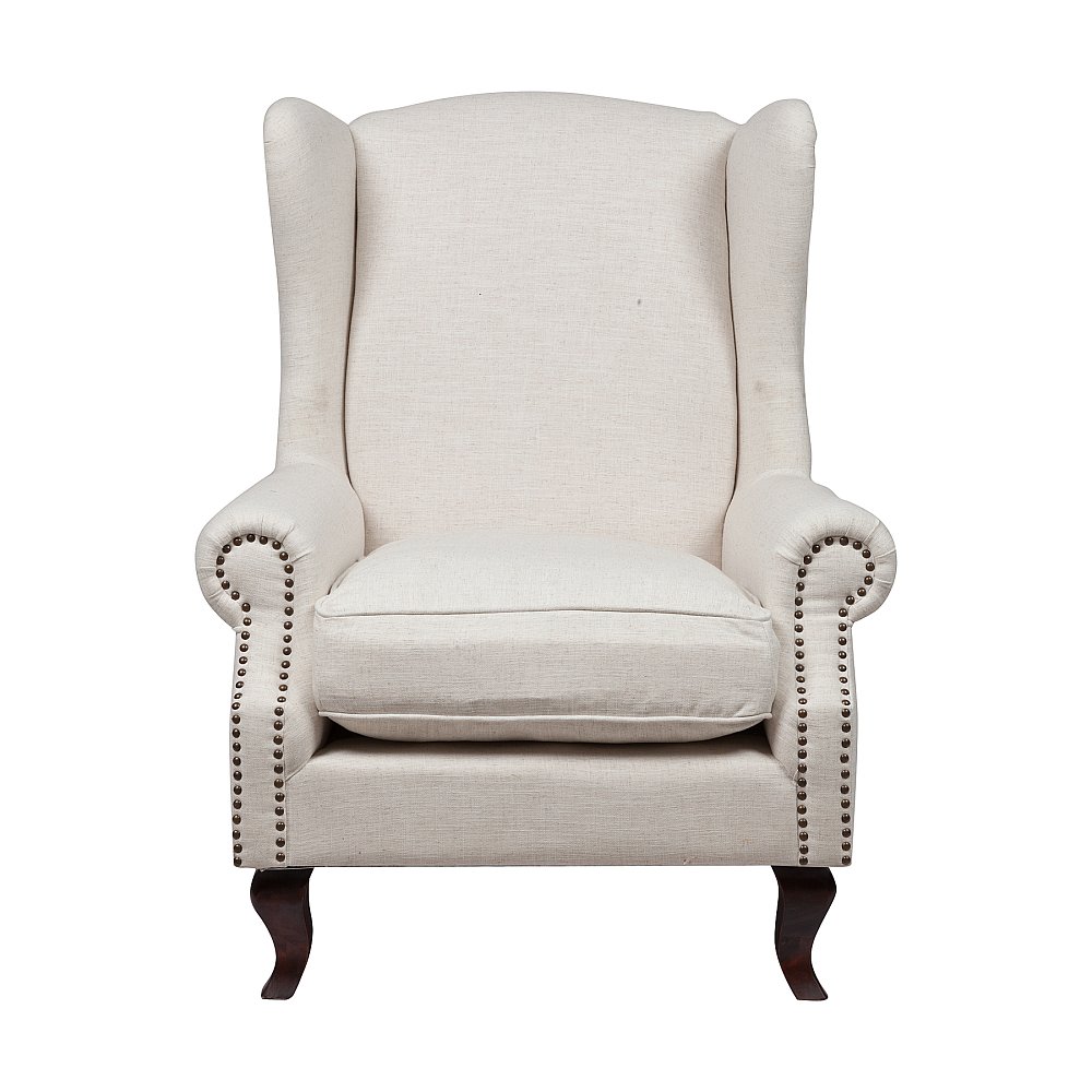 Кресло Collins Wingback Chair Белый Лен DG-HOME Элегантное и шикарное кресло Collins Wingback
Chair в стиле модерн — это воплощение королевской
роскоши и шарма. Оно подойдет и для современного,
и для классического интерьера. Каркас и
ножки изготовлены из натуральной берёзы
коричневого цвета, а обивка — из прочной
ткани кремового оттенка, состоящей на 20%
из льна и 80% полиэстера. Обивка декорирована
мебельными кнопками, которые расположены
по всей поверхности подлокотников.
