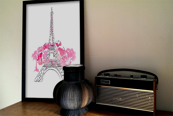 Постер Paris А4 (розовый) Постер Paris А4 (розовый)