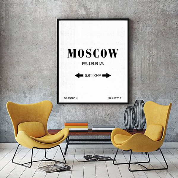 Постер Moscow А3 (белый) Постер Moscow А3 (белый)
