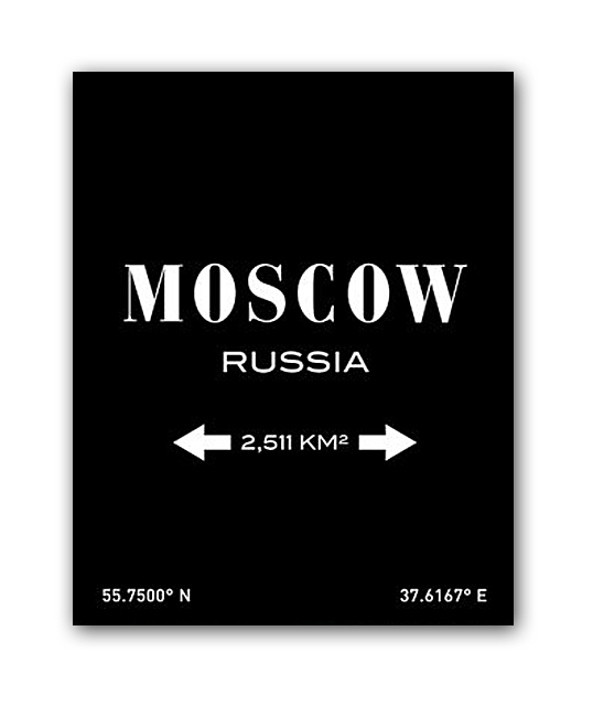 Постер Moscow А3 (черный) Постер Moscow А3 (черный)