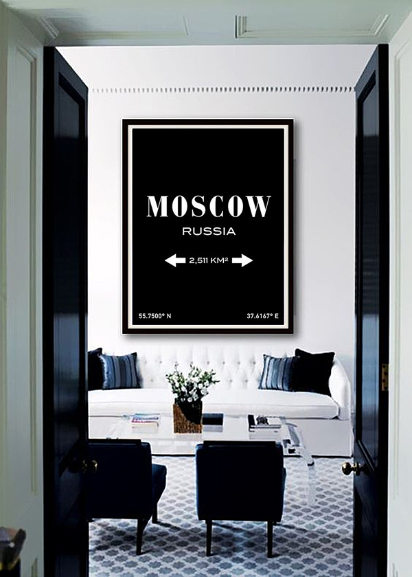 Постер Moscow А3 (черный) Постер Moscow А3 (черный)