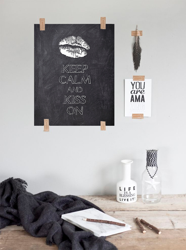Постер Keep calm and kiss А4 Постер Keep calm and kiss А4