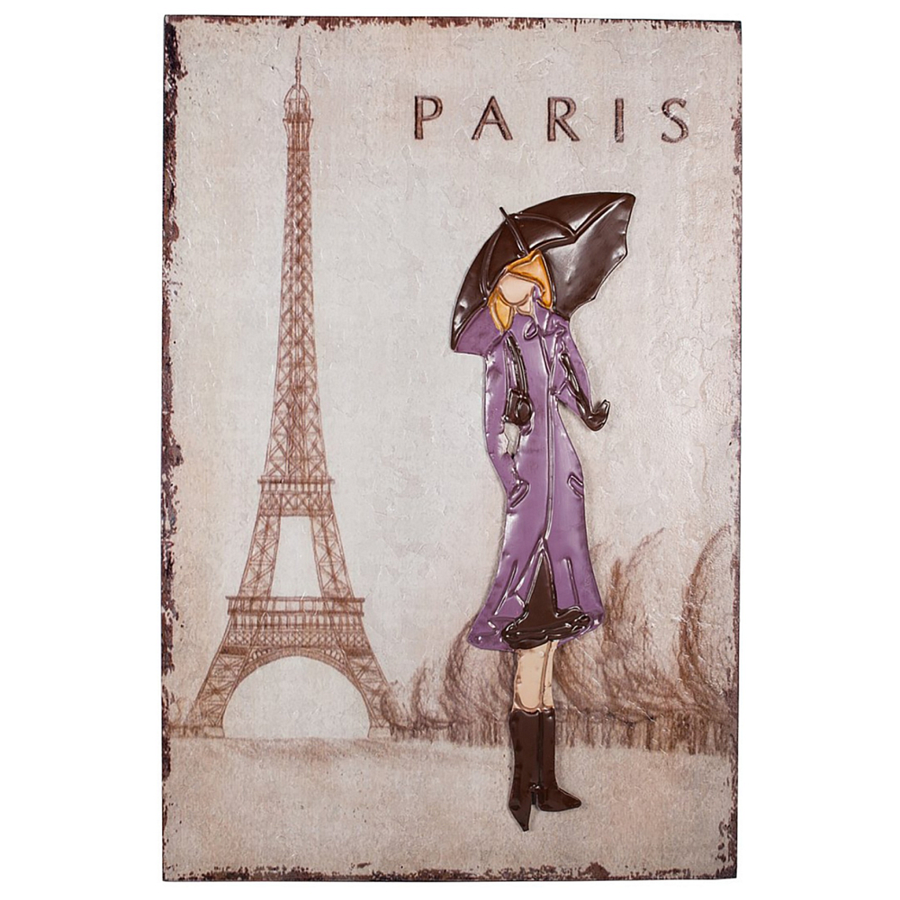 Фото Декоративное настенное панно Paris Girl. Купить с доставкой