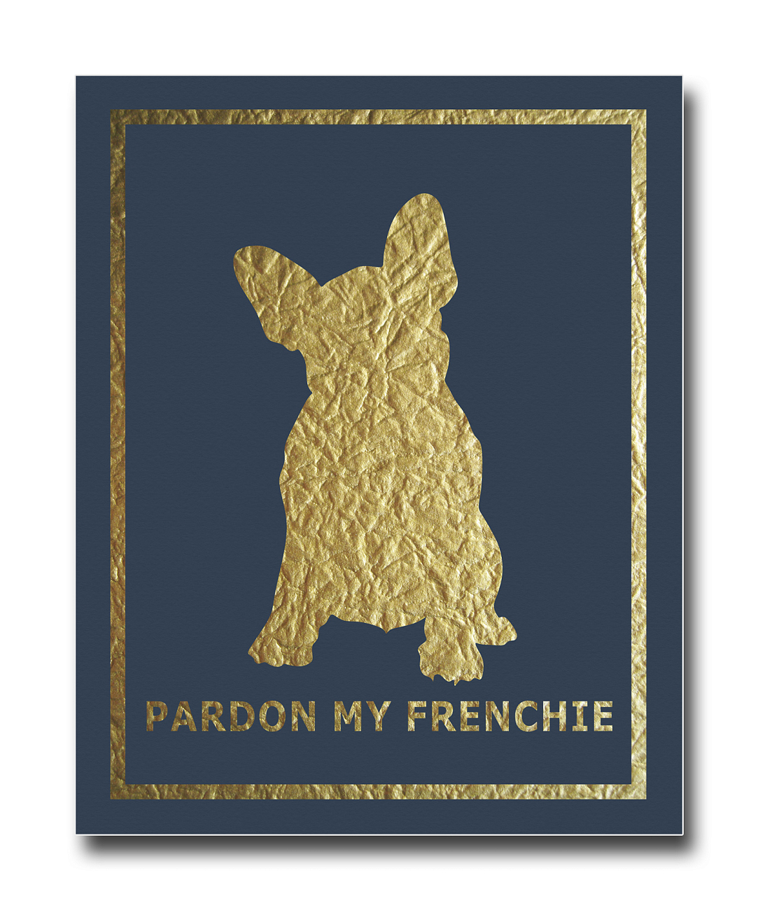 Постер French Dog на синем фоне A4 Постер French Dog на синем фоне A4