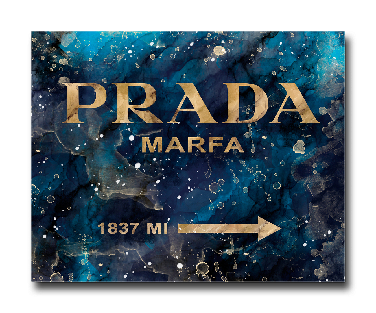 Постер Prada Mafia на синем в золотом A3 Постер Prada Mafia на синем в золотом A3