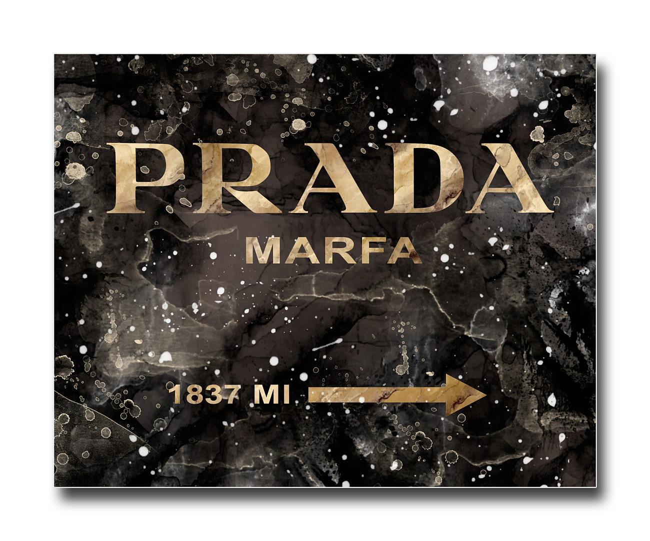 Постер Prada Mafia на чёрном в золотом A4 Постер Prada Mafia на чёрном в золотом A4