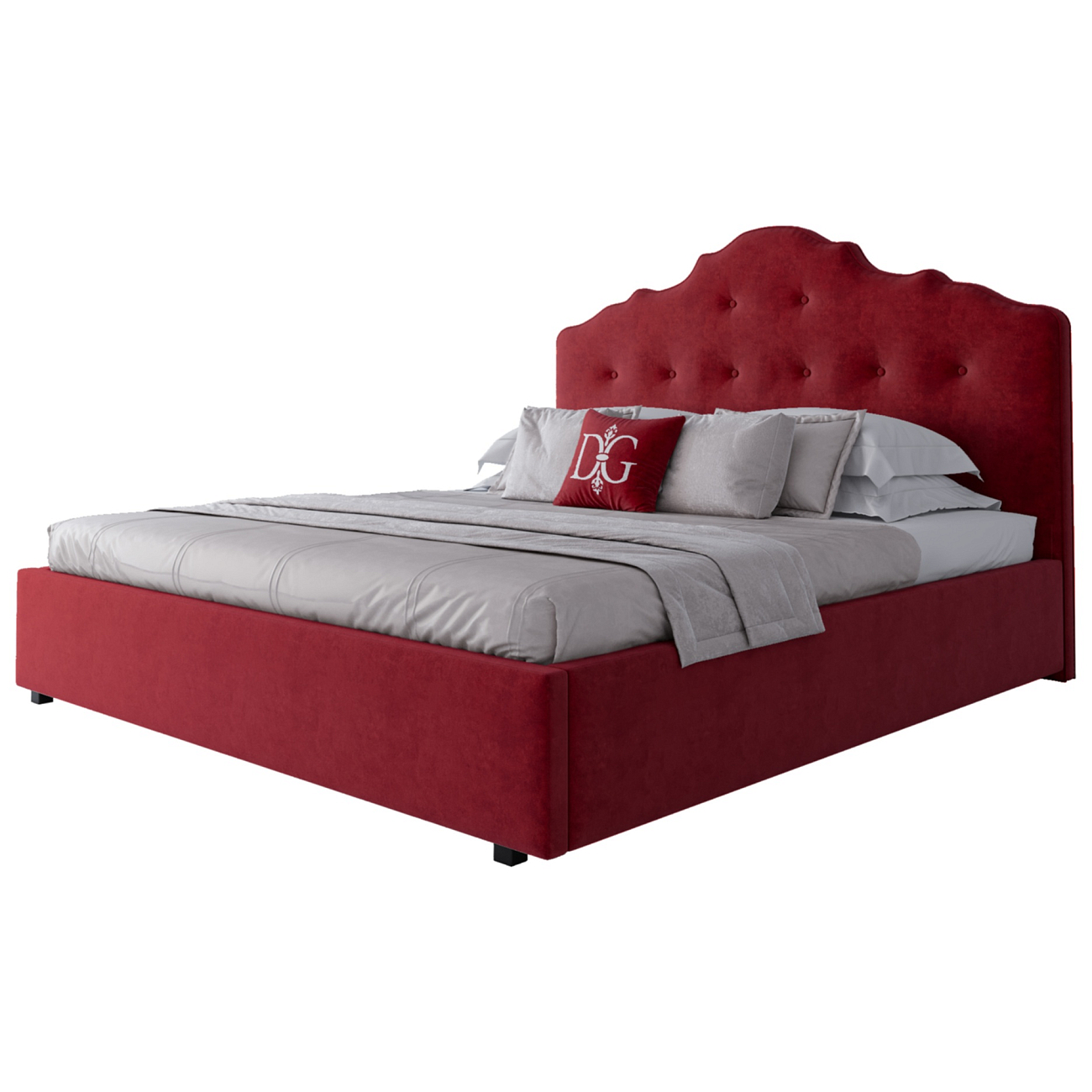 Кровать Palace 180х200 Велюр Красный Кровать Palace 180х200 Велюр Красный