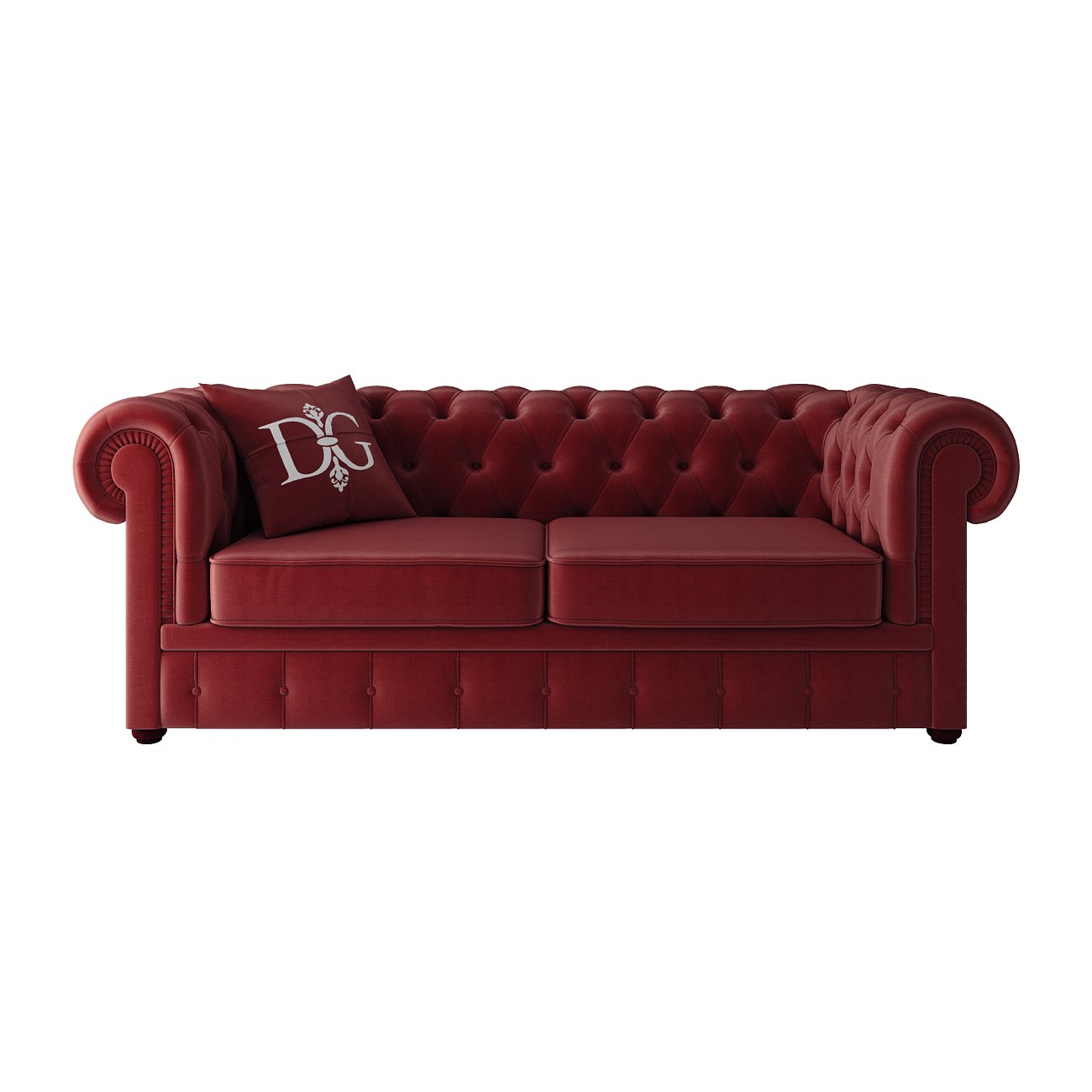 Диван Честерфилд (Chesterfield) большой Тёмно-бордовый Диван Честерфилд (Chesterfield) большой Тёмно-бордовый