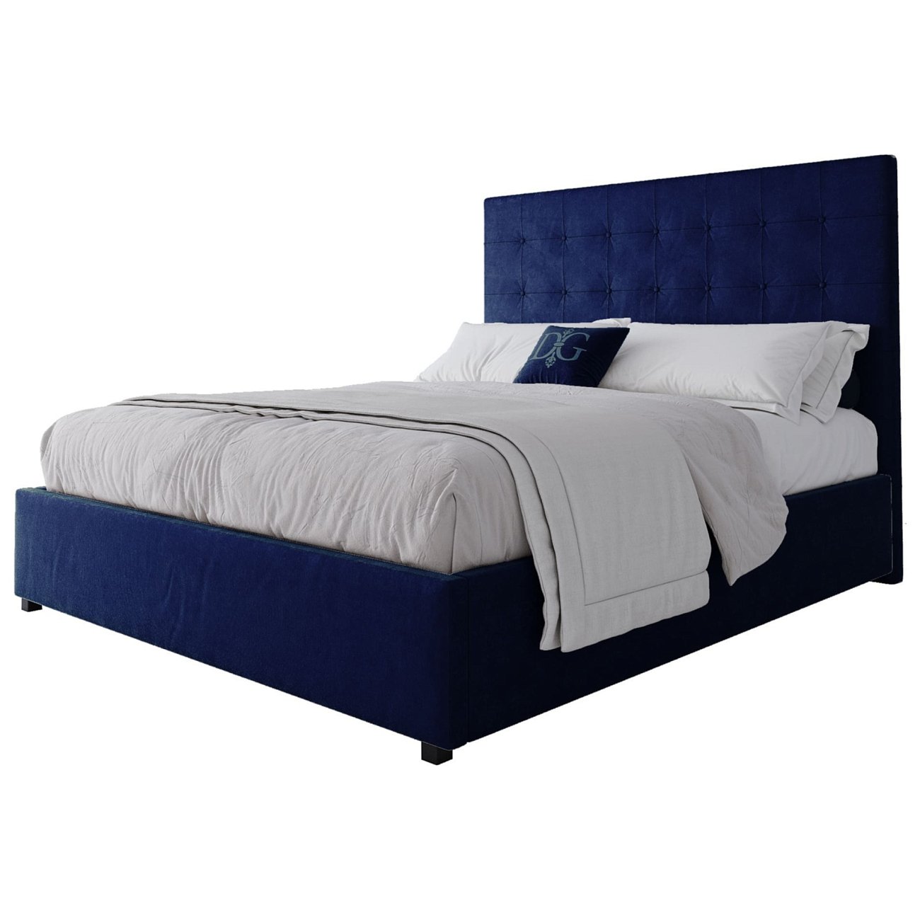 Кровать Royal Black 160х200 Велюр Синий Кровать Royal Black 160х200 Велюр Синий