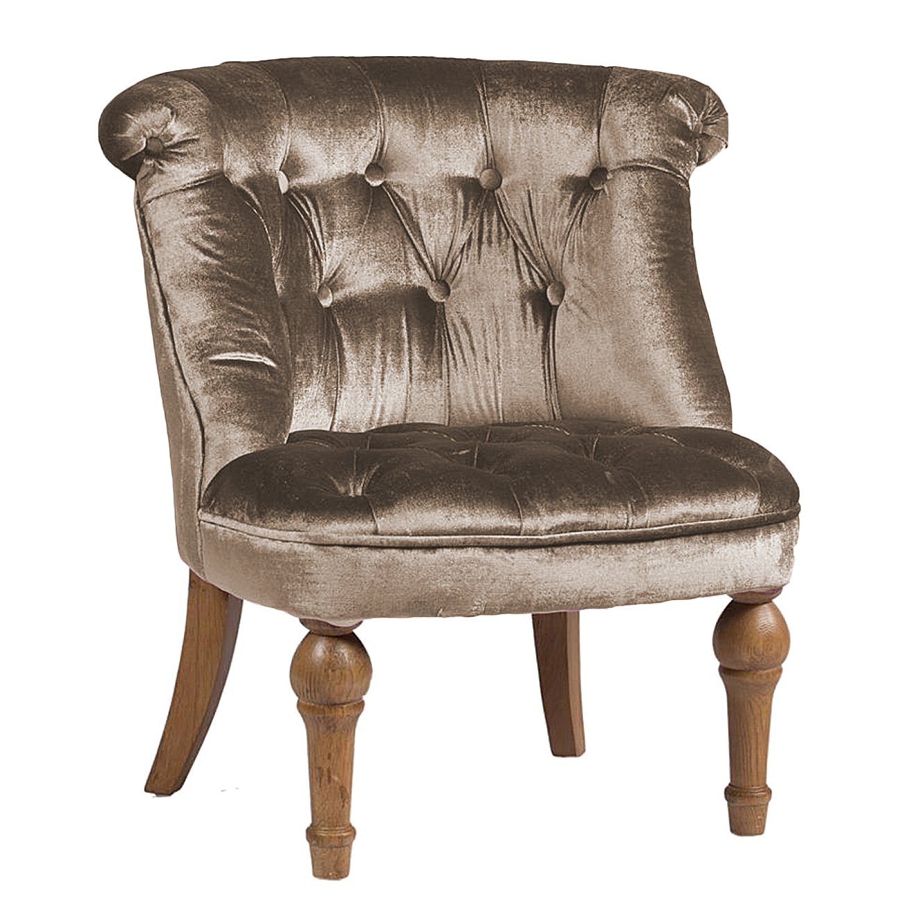 Кресло Sophie Tufted Slipper Chair Серо-Коричневый Микровелюр Кресло Sophie Tufted Slipper Chair Серо-Коричневый Микровелюр