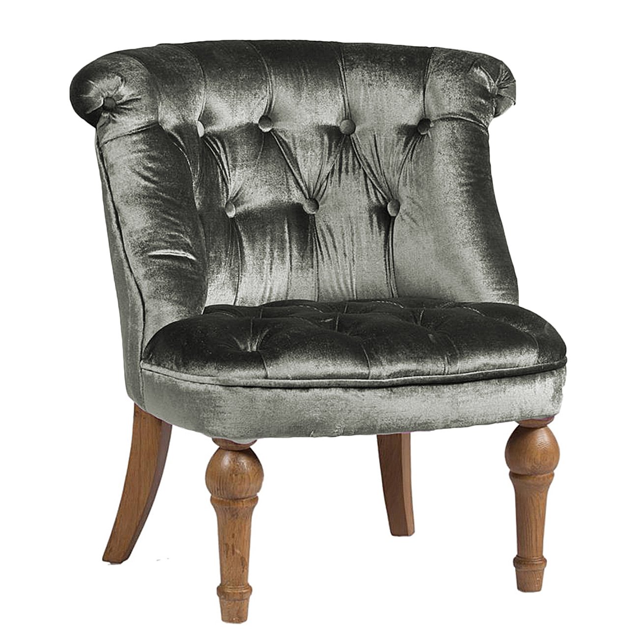 Кресло Sophie Tufted Slipper Chair Серый Микровелюр Кресло Sophie Tufted Slipper Chair Серый Микровелюр
