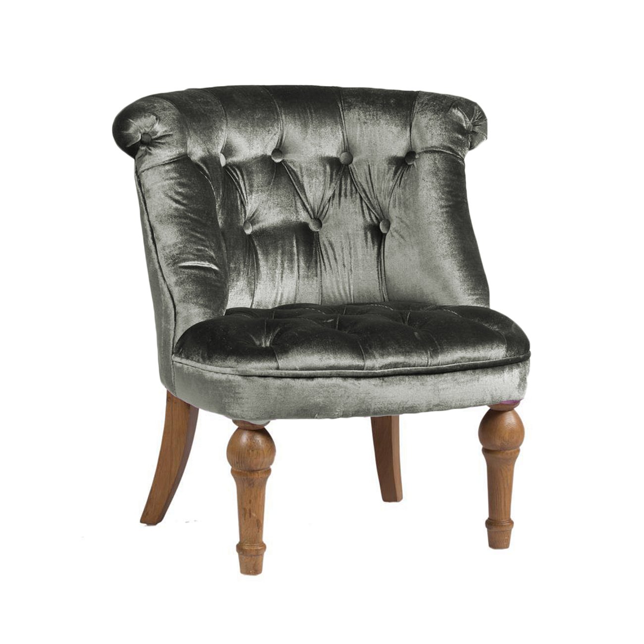 Кресло Sophie Tufted Slipper Chair Серый Микровелюр Кресло Sophie Tufted Slipper Chair Серый Микровелюр