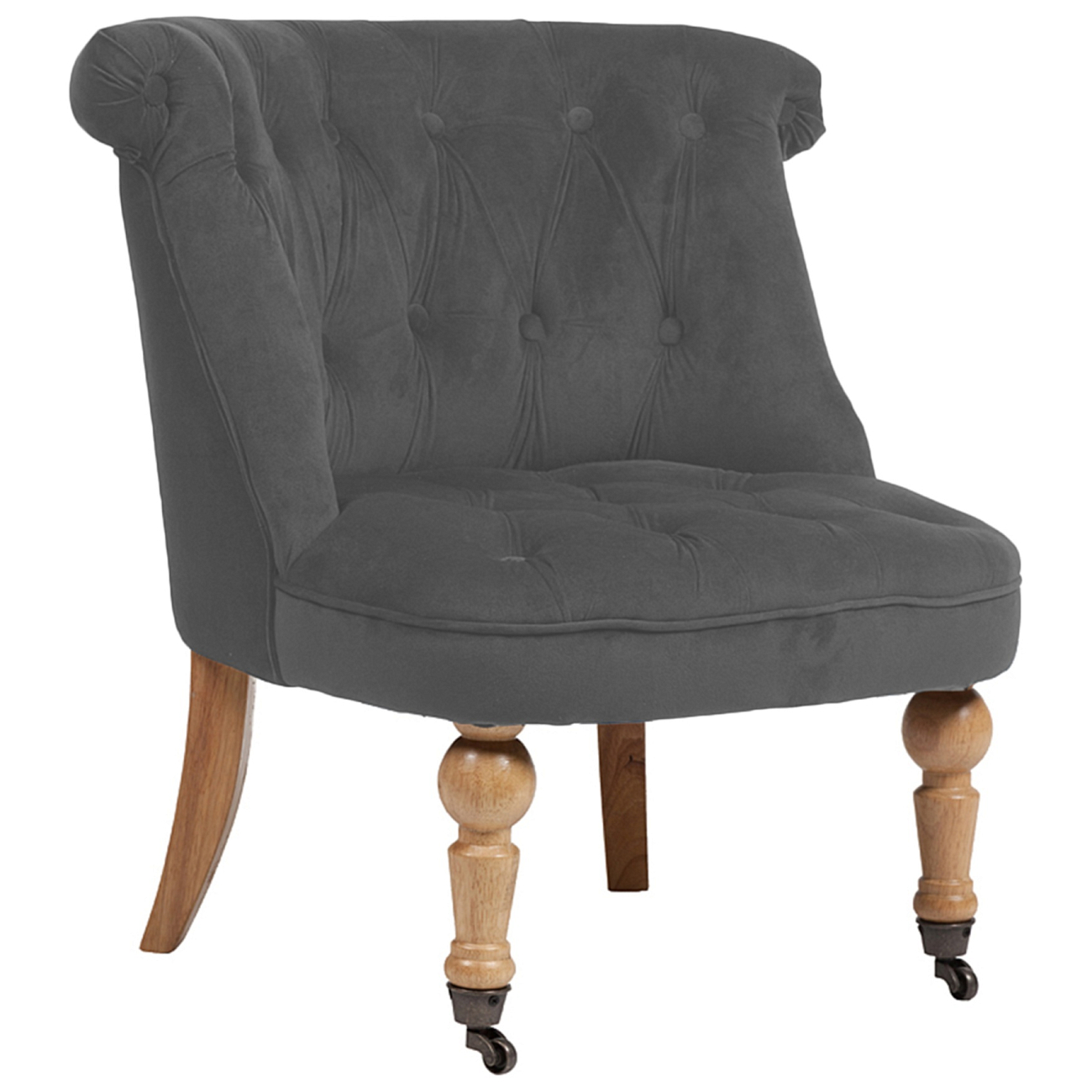 Кресло Amelie French Country Chair Светло-серый Велюр Кресло Amelie French Country Chair Светло-серый Велюр