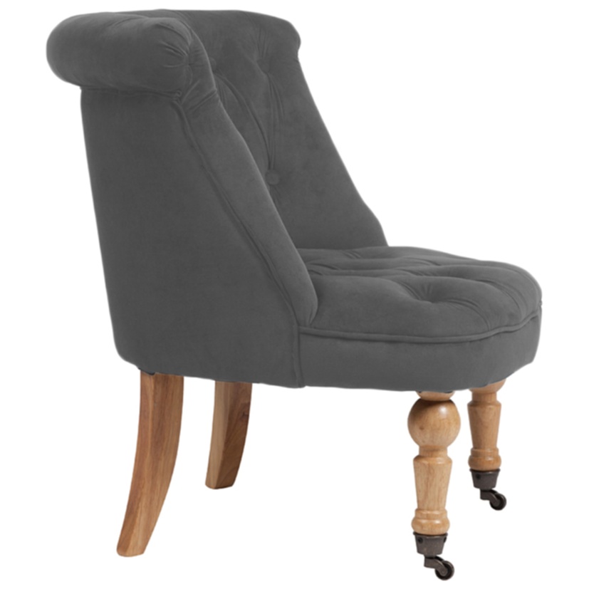 Кресло Amelie French Country Chair Светло-серый Велюр Кресло Amelie French Country Chair Светло-серый Велюр