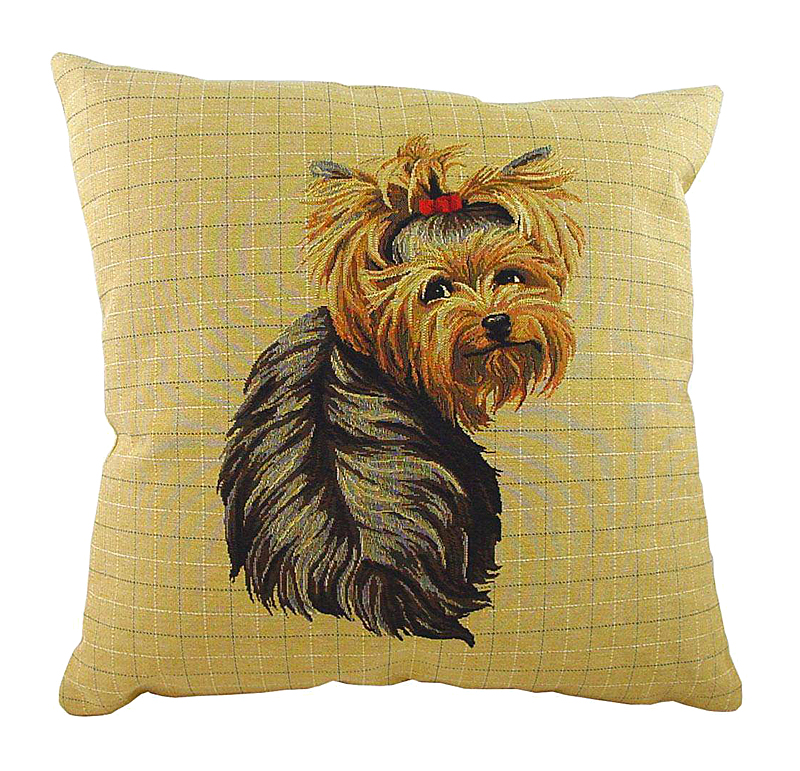 Подушка с фото йоркширского терьера Yorkie Sitting Подушка с фото йоркширского терьера Yorkie Sitting