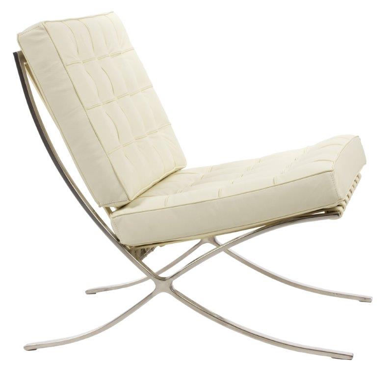 Кресло Barcelona Chair Кремовое Кожа Класса Премиум Кресло Barcelona Chair Кремовое Кожа Класса Премиум