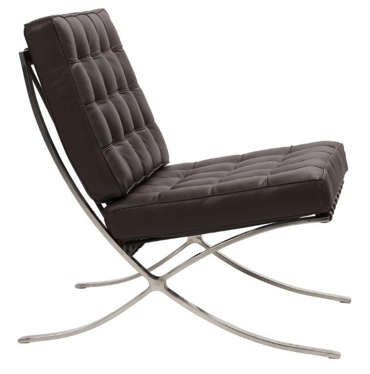 Кресло Barcelona Chair Коричневая Кожа Класса Премиум Кресло Barcelona Chair Коричневая Кожа Класса Премиум