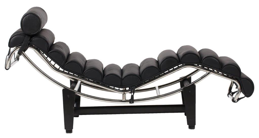 Кушетка Chaise Longue Черная Кожа Класса Премиум Кушетка Chaise Longue Черная Кожа Класса Премиум