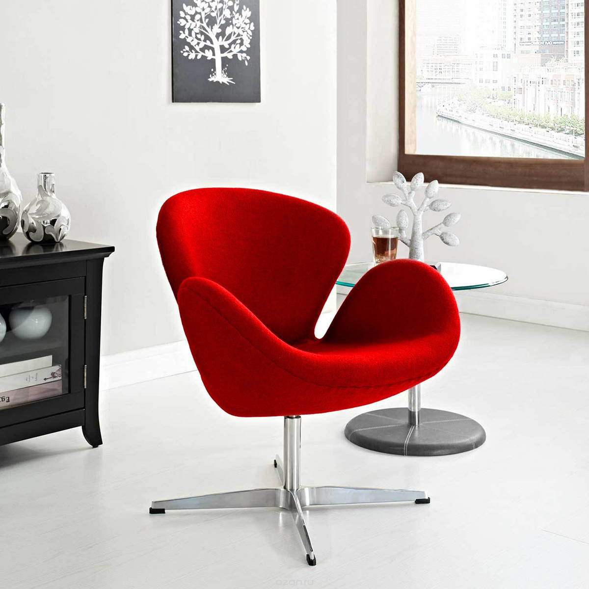 Кресло Swan Chair Красный Кашемир Кресло Swan Chair Красный Кашемир