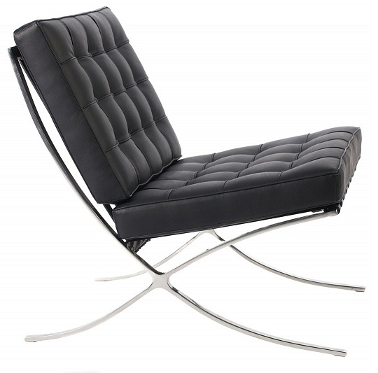 Кресло Barcelona Chair Чёрная Кожа Класса Премиум Кресло Barcelona Chair Чёрная Кожа Класса Премиум