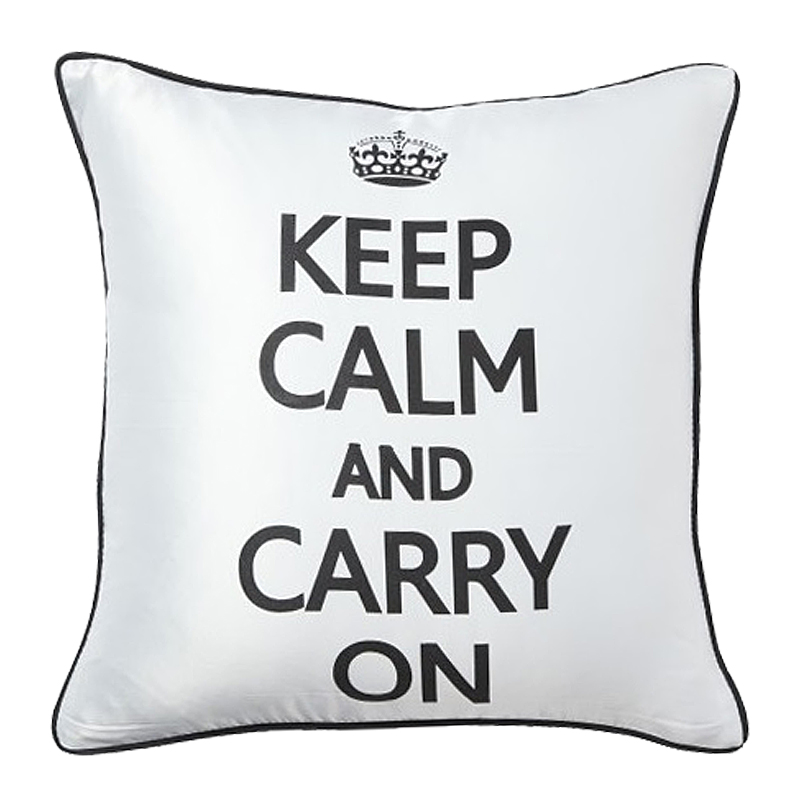 Фото Подушка с надписью Keep Calm and Carry On. Купить с доставкой