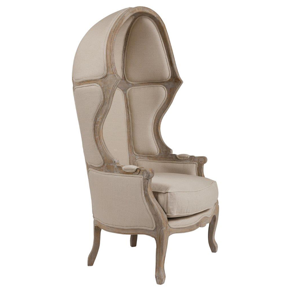 Кресло с капюшоном Versailles Chair Бежевый Лен Кресло с капюшоном Versailles Chair Бежевый Лен