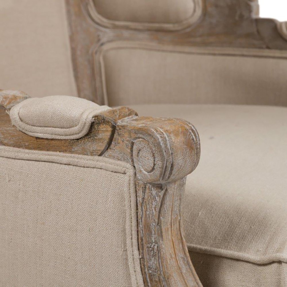 Кресло с капюшоном Versailles Chair Бежевый Лен Кресло с капюшоном Versailles Chair Бежевый Лен