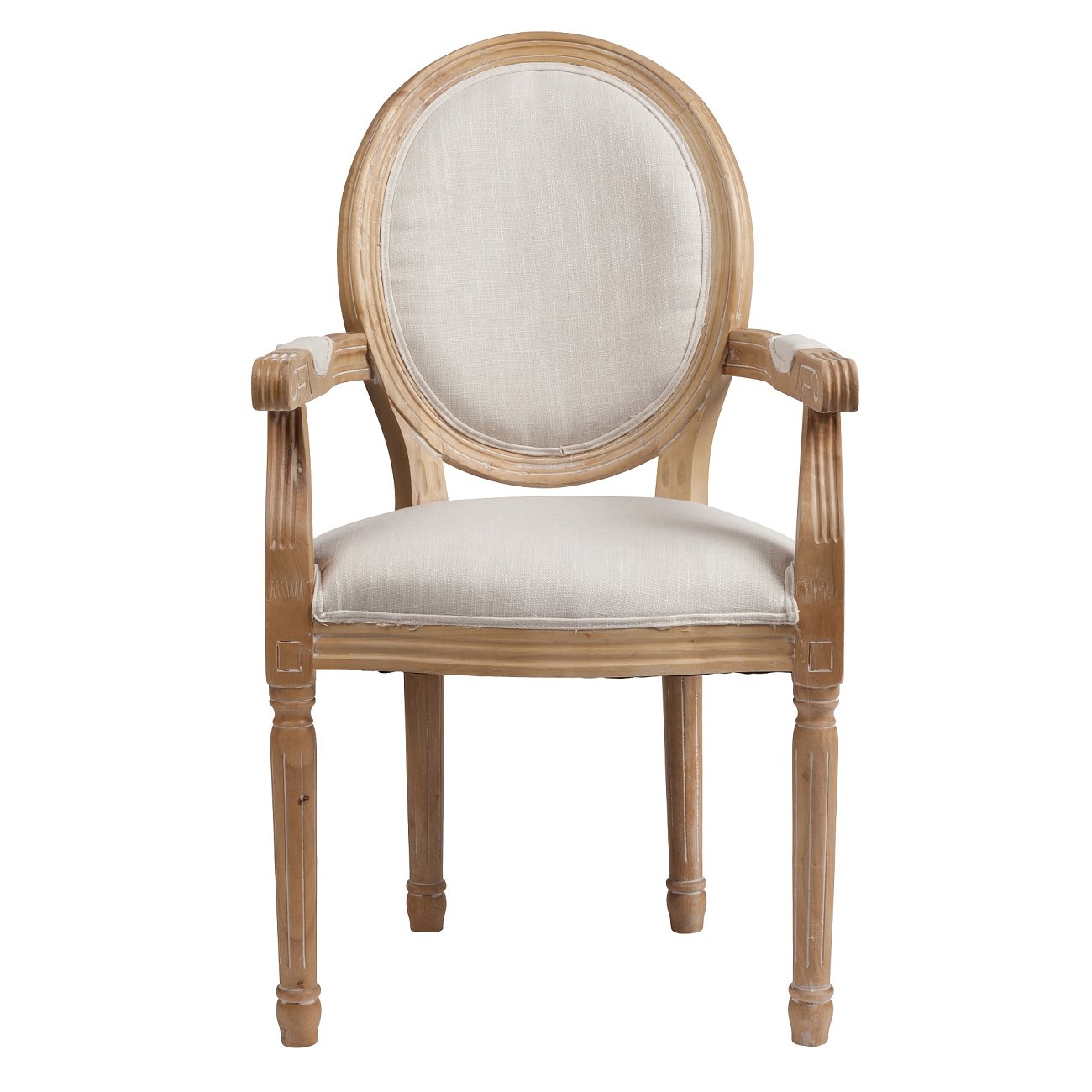 Кресло Vintage French Round Кремовый Лен Кресло Vintage French Round Кремовый Лен