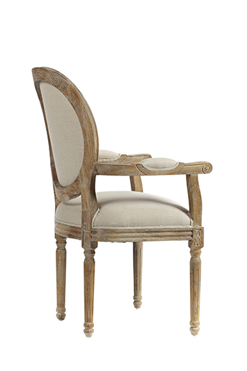 Кресло Vintage French Round Кремовый Лен Кресло Vintage French Round Кремовый Лен