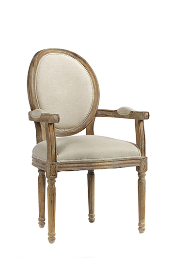 Кресло Vintage French Round Кремовый Лен Кресло Vintage French Round Кремовый Лен