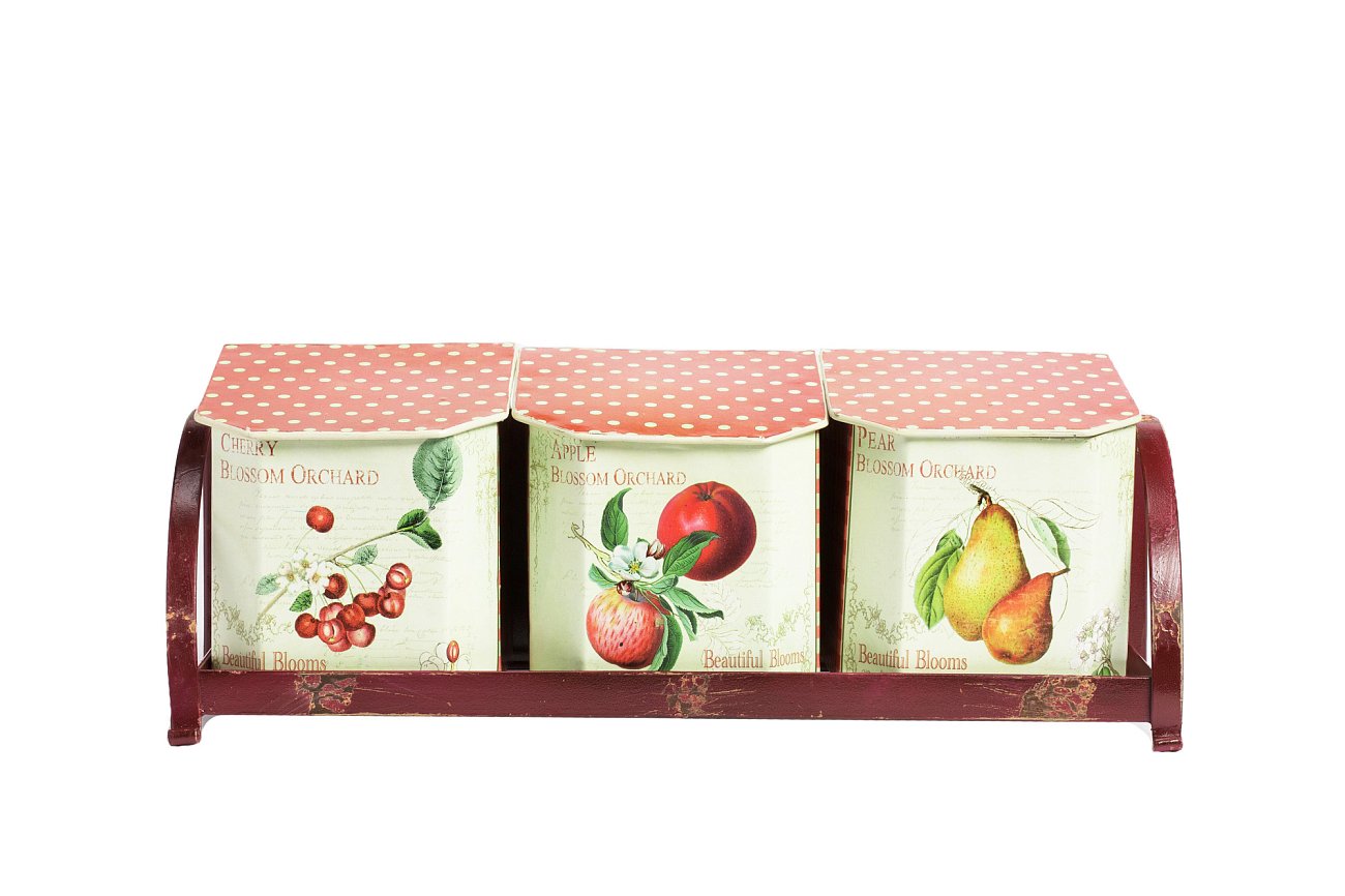 Набор емкостей для хранения на подставке Fruits Набор емкостей для хранения на подставке Fruits