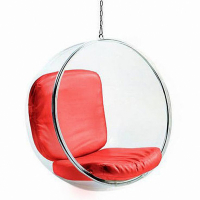 Кресло круглое подвесное красное Bubble Chair