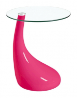 Приставной столик стеклянный на розовой ножке 45 см Scoop Side Table