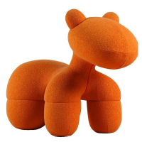 Детское шерстяное кресло мягкое оранжевое Pony Chair