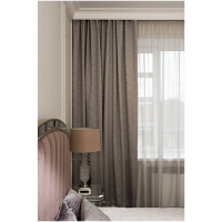 Портьера из жаккарда 275х260 см серая Gloss 121GD-00005-1