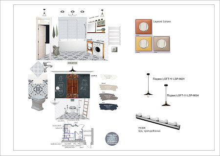 Интерьер с постирочной, проект «Loft River»