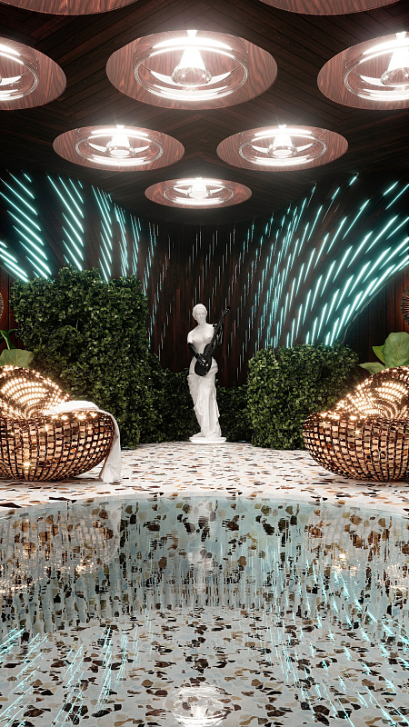 Интерьер кафе и ресторана в современном стиле, проект «The Aphrodite's Chair»