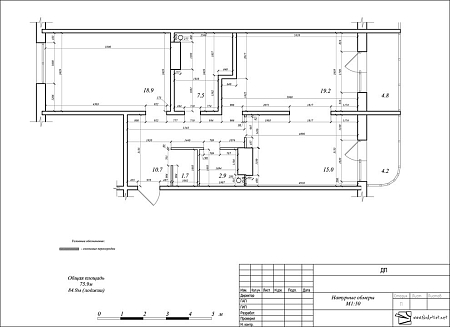 Интерьер с проходной, проект «Ул. Береговая. Квартира 84.1м²»