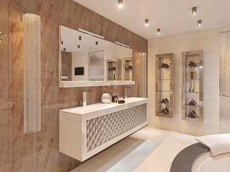 Интерьер ванной в современном стиле, проект «LUXURY»