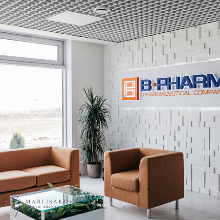 Интерьер в современном стиле, проект «Вестибюль фармацевтического завода B-PHARM»