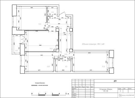 Интерьер в современном стиле, проект «Питерский пр. Квартира 82.3м²»