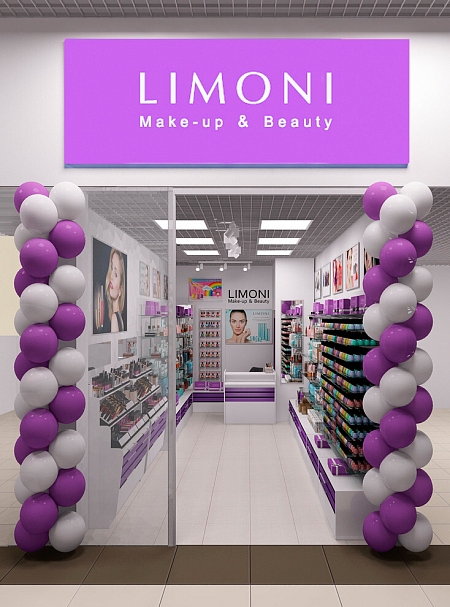 Интерьер в современном стиле, проект «Магазин косметики LIMONI В ТЦ Happy mall»